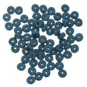 5.3x2.5mm Ceramic Heishi beads - Peacock Blue mat x30