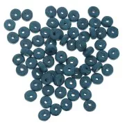 Heishi beads ceramic rondelles 5.3x2.5 mm - Duck blue mat x30