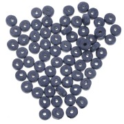 Heishi ceramic rondelle beads 5.3x2.5 mm - Navy blue mat x30
