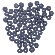 Heishi ceramic rondelle beads 5.3x2.5 mm - Navy blue mat x30