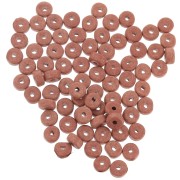 Heishi ceramic rondelle beads 5.3x2.5 mm - Terracotta mat x30