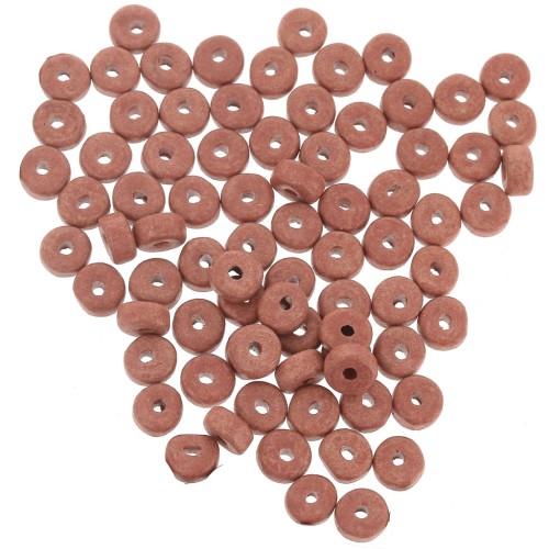 5.3x2.5mm Ceramic Heishi beads - Terracotta mat x30