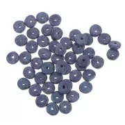Heishi beads ceramic rondelles 6.5x2.3 mm - Blue washed mat x30