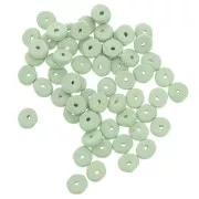 Heishi ceramic rondelle beads 6.5x2.3 mm - Light Mint mat x30