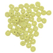 Heishi ceramic rondelle beads 6.5x2.3 mm - Lemon yellow mat x30