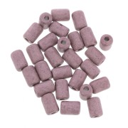 6.8x10mm Heishi style ceramic tube beads - Mauve mat x10