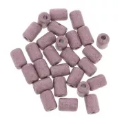 6.8x10mm Heishi style ceramic tube beads - Mauve mat x10