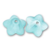 Flowers 6x12mm Frosted Light Turquoise x10