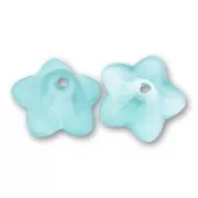 Flowers 6x12mm Frosted Light Turquoise x10