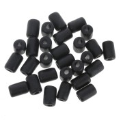 6.8x10mm Heishi style ceramic tube beads - Black mat x10|raw }}