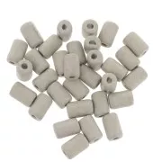 6.8x10mm Heishi style ceramic tube beads - Light Brown mat x10
