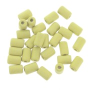 6.8x10mm Heishi style ceramic tube beads - Lemon Yellow mat x10