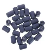 6.8x10mm Heishi style ceramic tube beads - Navy Blue mat x10