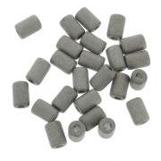 6.8x10mm Heishi style ceramic tube beads - Dark Grey mat x10|raw }}