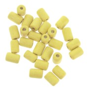 6.8x10mm Heishi style ceramic tube beads - Yellow mat x10|raw }}
