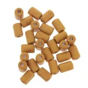 6.8x10mm Heishi style ceramic tube beads - Mustard mat x10