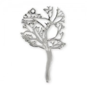 Tree pendant 43mm rhodium tone x1|raw }}
