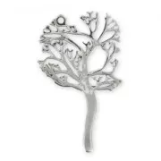 Tree pendant 43mm rhodium tone x1