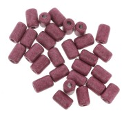 6.8x10mm Heishi style ceramic tube beads - Plum light mat x10|raw }}