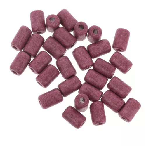 6.8x10mm Heishi style ceramic tube beads - Plum light mat x10