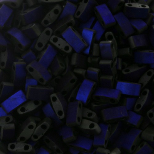5x2.3x1.9mm Miyuki Half Tila Beads HTL-55110 - Black Azuro Full Mat x10g
