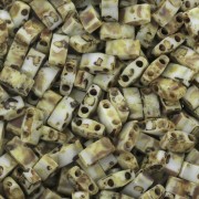 5x2.3x1.9mm Miyuki Half Tila Beads HTL-4512 - Opaque Yellow Picasso x10g|raw }}