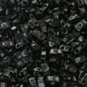 5x2.3x1.9mm Miyuki Half Tila Beads HTL-4511 - Opaque Black Picasso x10g