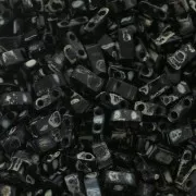 5x2.3x1.9mm Miyuki Half Tila Beads HTL-4511 - Opaque Black Picasso x10g