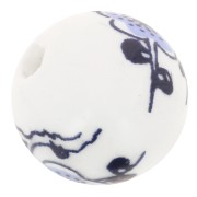 Ceramics rounds 12mm White/Light Blue x5