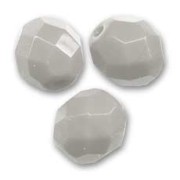 Fire Polished faceted round beads 8mm Opaque Grey x20