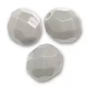 Fire Polished faceted round beads 8mm Opaque Grey x20