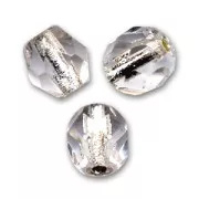 Fire Polished faceted round beads 5mm Crystal Silver Lined x50