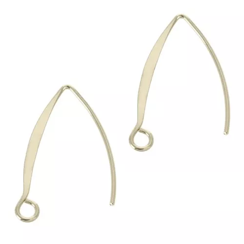 24mm Earwires to decorate - Gold Tone x2