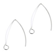 24mm Earwires to decorate - Silver Tone x2