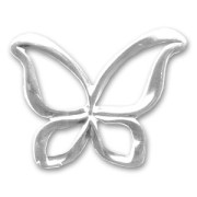 Butterfly 32mm Silver tone  x1|raw }}