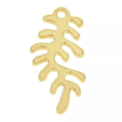 20x10.5mm Zamac coral charm - fine Gold plated x1