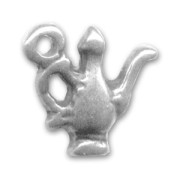 Tea pot charm 14mm Old silver tone x1