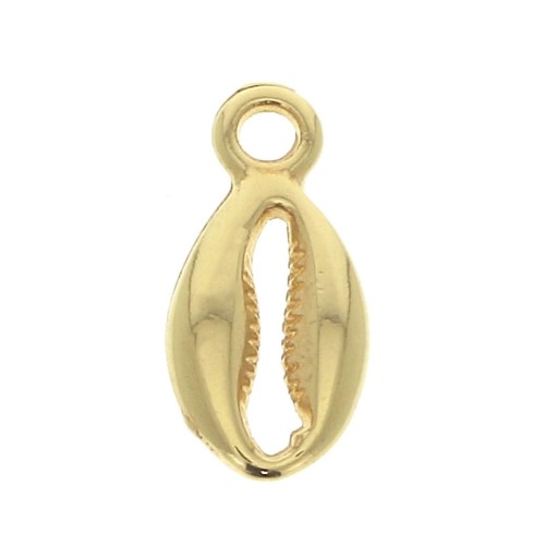 13x6mm Zamac cauri shell charm - fine Gold plated x1