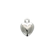Heart charm 16mm   Rhodium Tone x1|raw }}