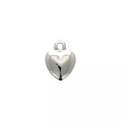 Heart charm 16mm   Rhodium Tone x1
