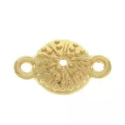 16x10mm 2-ring Zamac sea urchin spacer - fine Gold plated x1