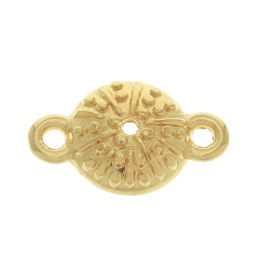 16x10mm 2-ring Zamac sea urchin spacer - fine Gold plated x1