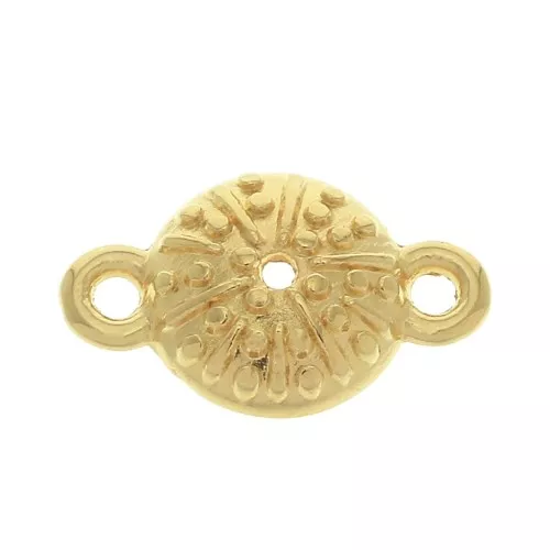 16x10mm 2-ring Zamac sea urchin spacer - fine Gold plated x1