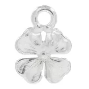 Clover charm 17mm Rhodium tone x1