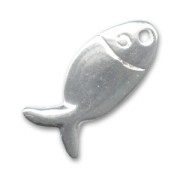 Fish charm 18mm Rhodium tone x1|raw }}