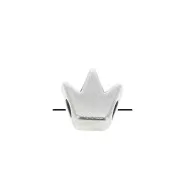 5mm Zamac crown bead - Antique Silver Plating x1