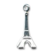 Tower charm 24mm Silver tone x1