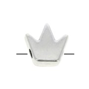 8mm Zamac crown bead - Antique Silver Plating x1