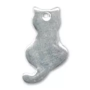 Cat charm 19mm  Rhodium x1
