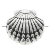 11.5mm Zamac seashell bead - Antique Silver Plating x1|raw }}
